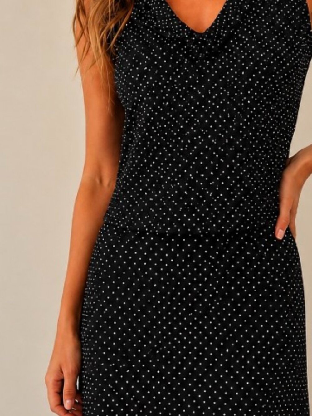 Susan Lawrence Black and White Polka Dot Skirt and Sleeveless Top
